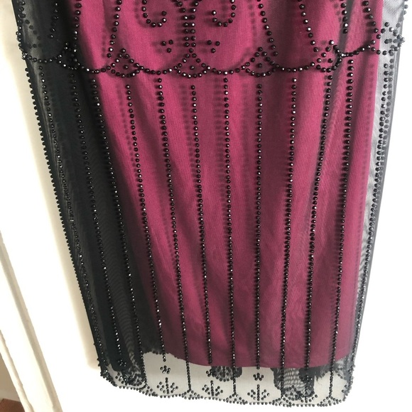 Vintage Size 8 Bellissima Fashions pink sheath dress with black sheer fabric - Picture 4 of 12